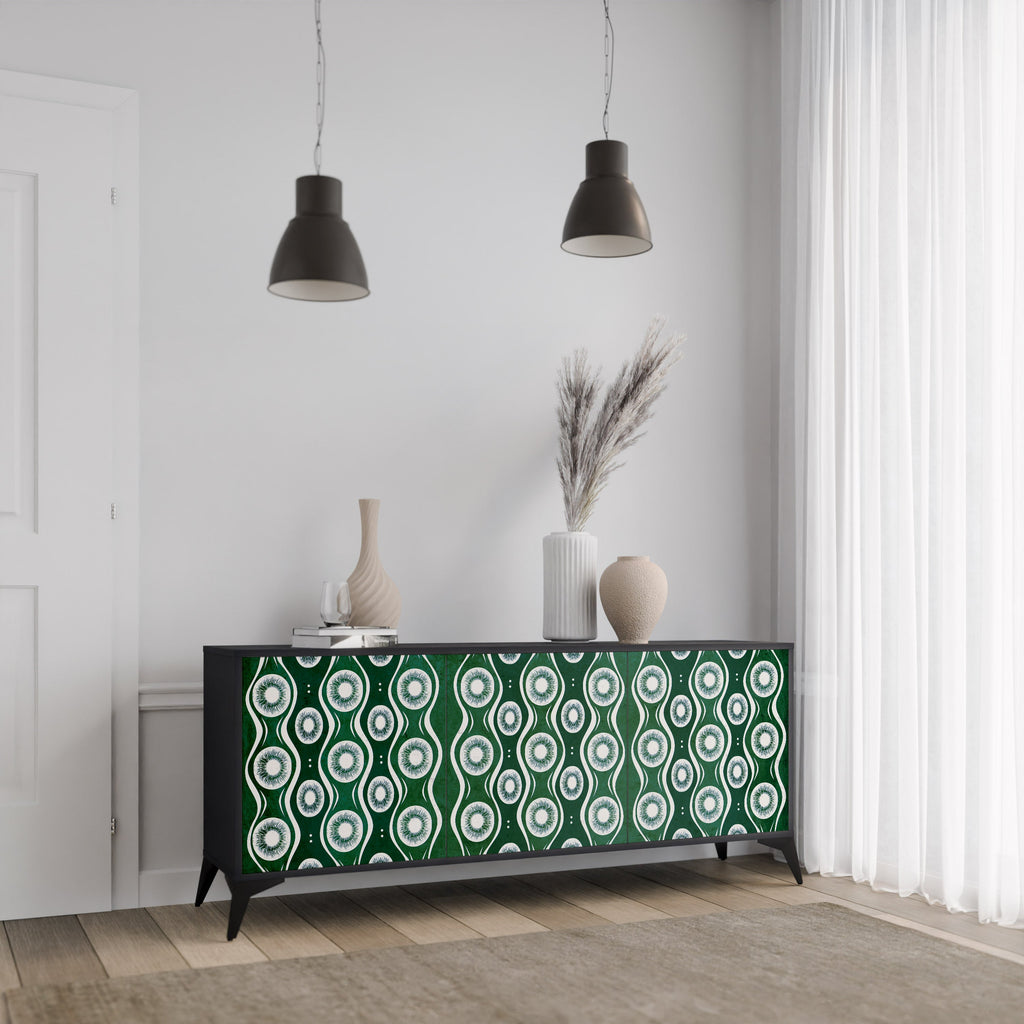 GREEN EYES 3-Door Sideboard in Black Finish