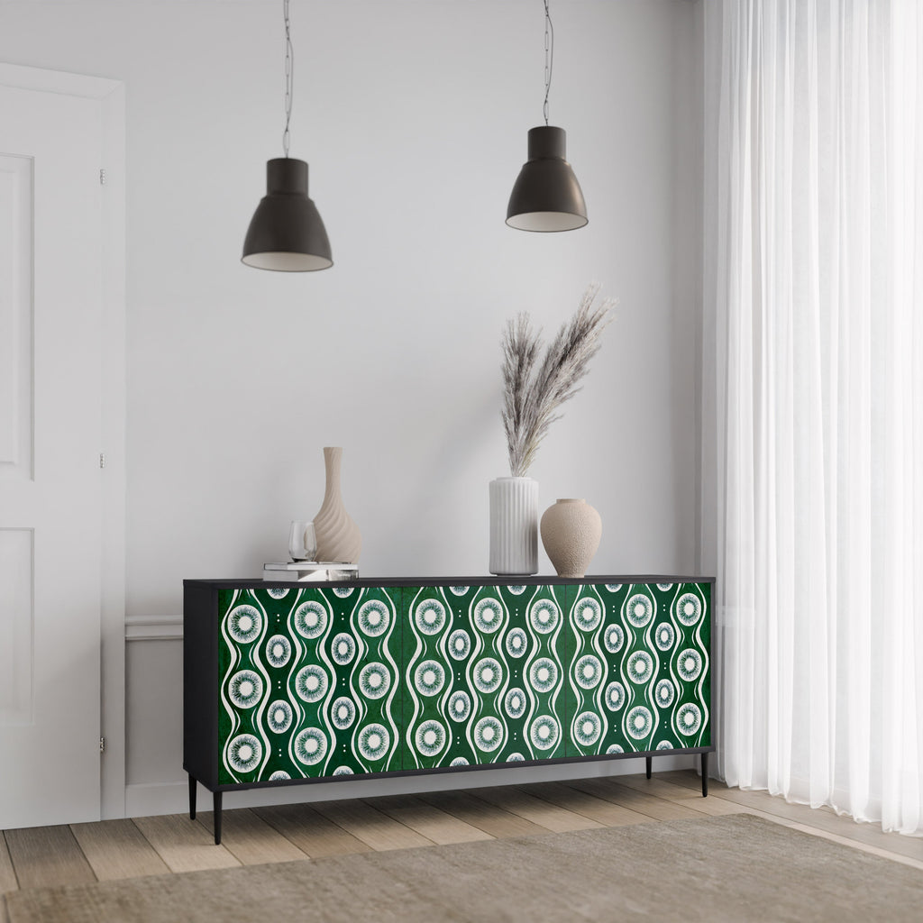 GREEN EYES 3-Door Sideboard in Black Finish
