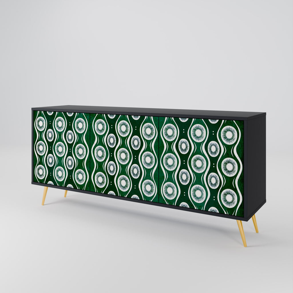 GREEN EYES 3-Door Sideboard in Black Finish