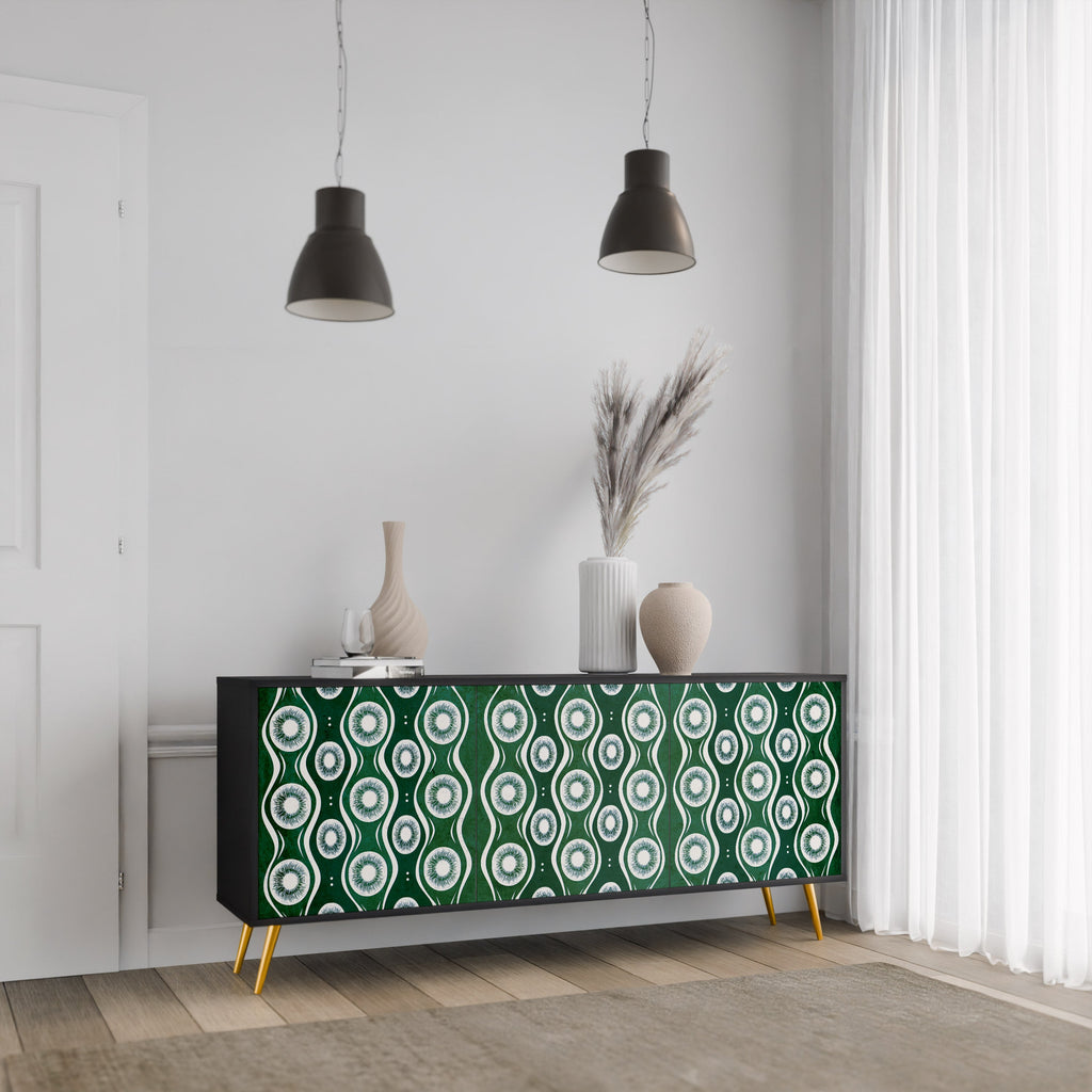GREEN EYES 3-Door Sideboard in Black Finish