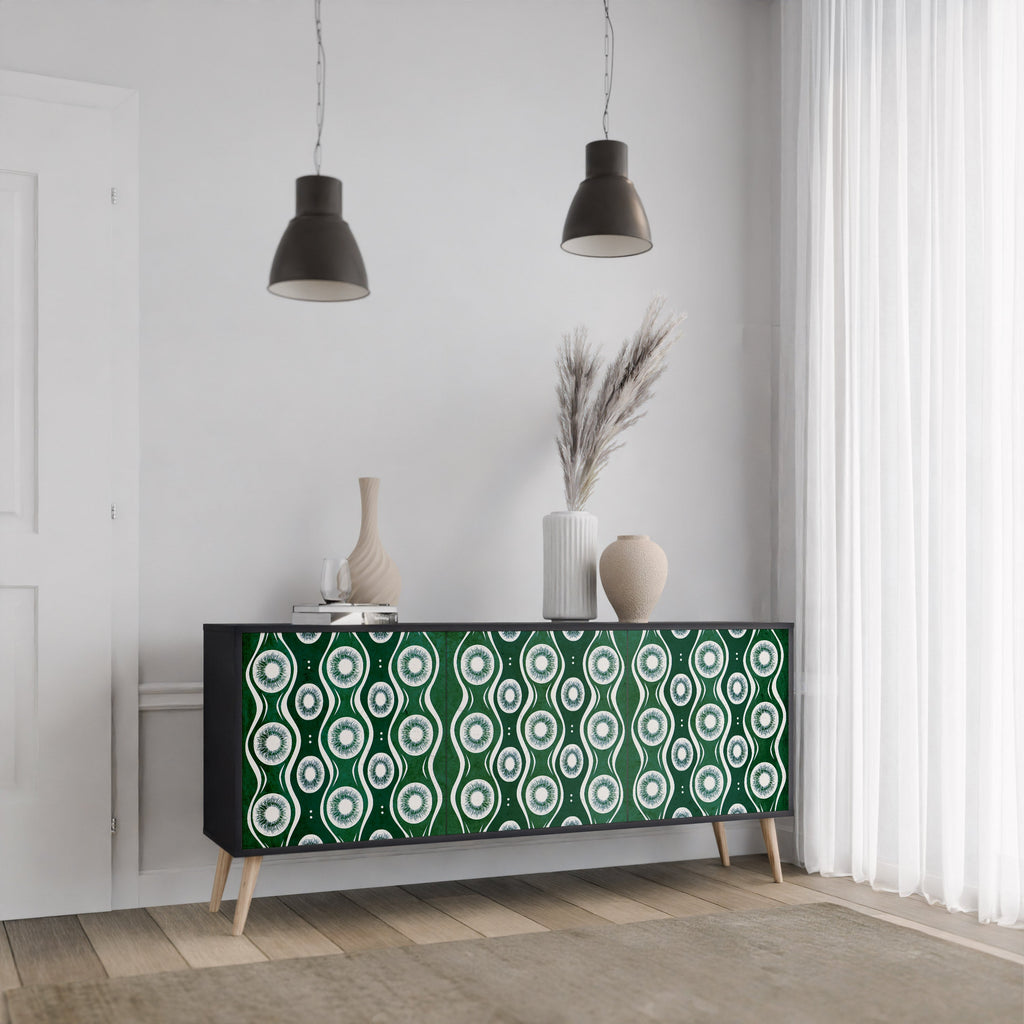 GREEN EYES 3-Door Sideboard in Black Finish