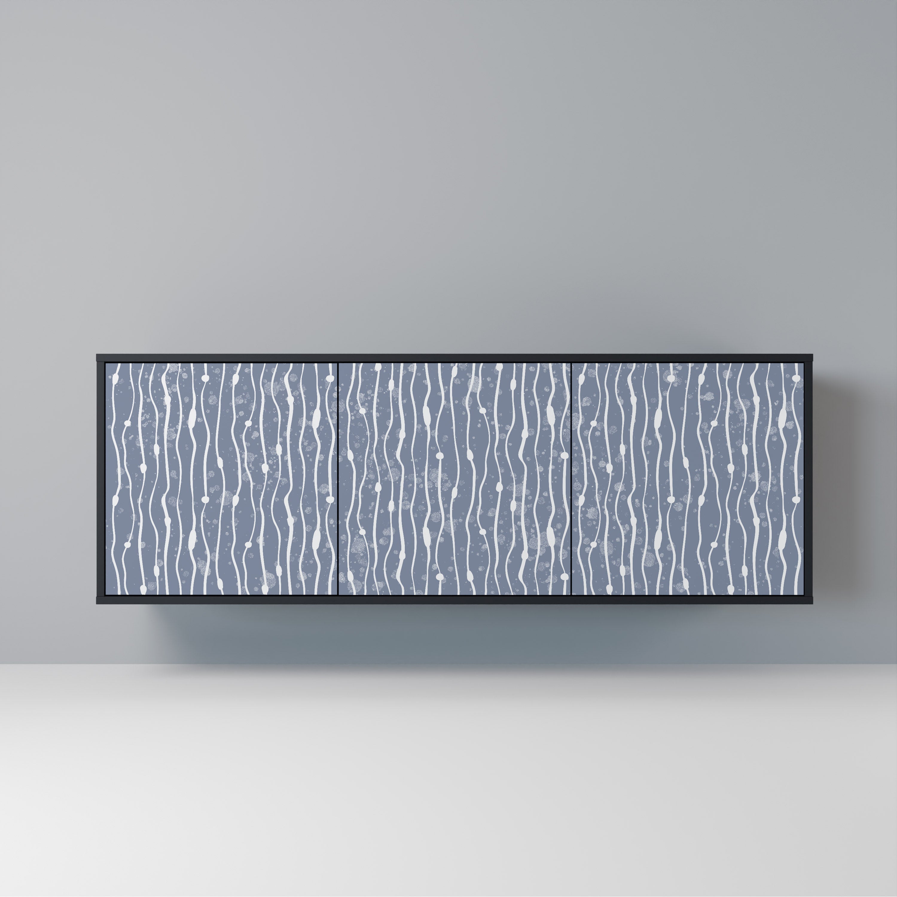 GRAPHITE RAIN 3-Door Sideboard in Black Finish