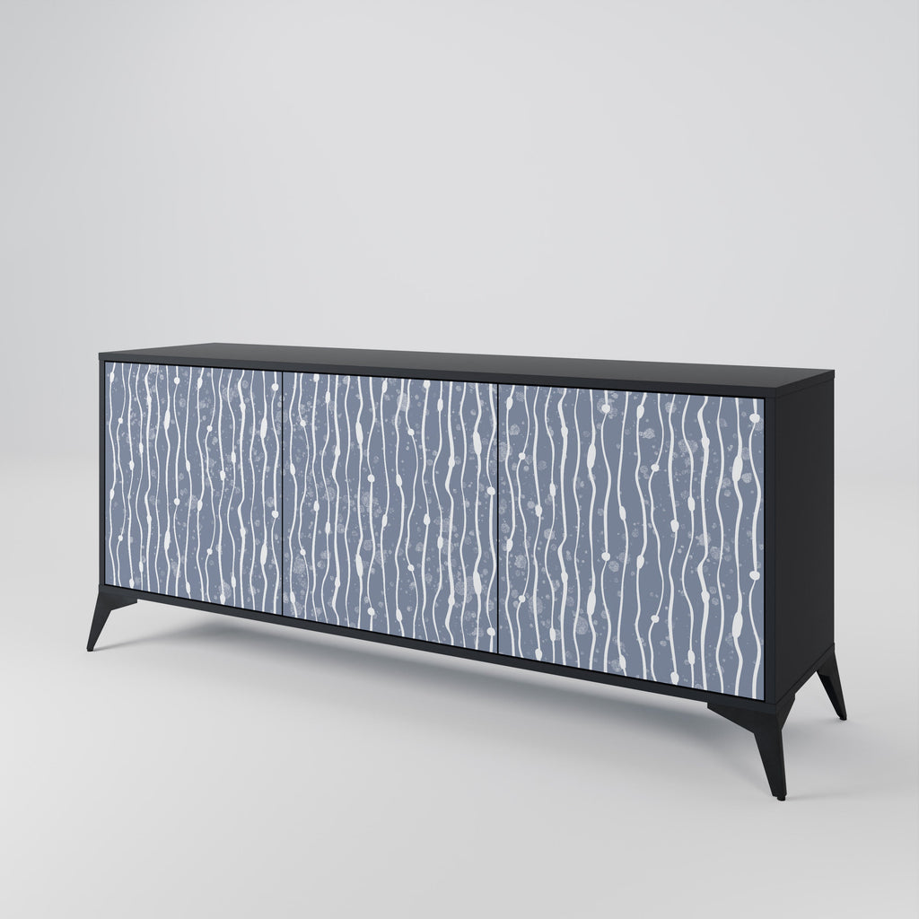 GRAPHITE RAIN 3-Door Sideboard in Black Finish
