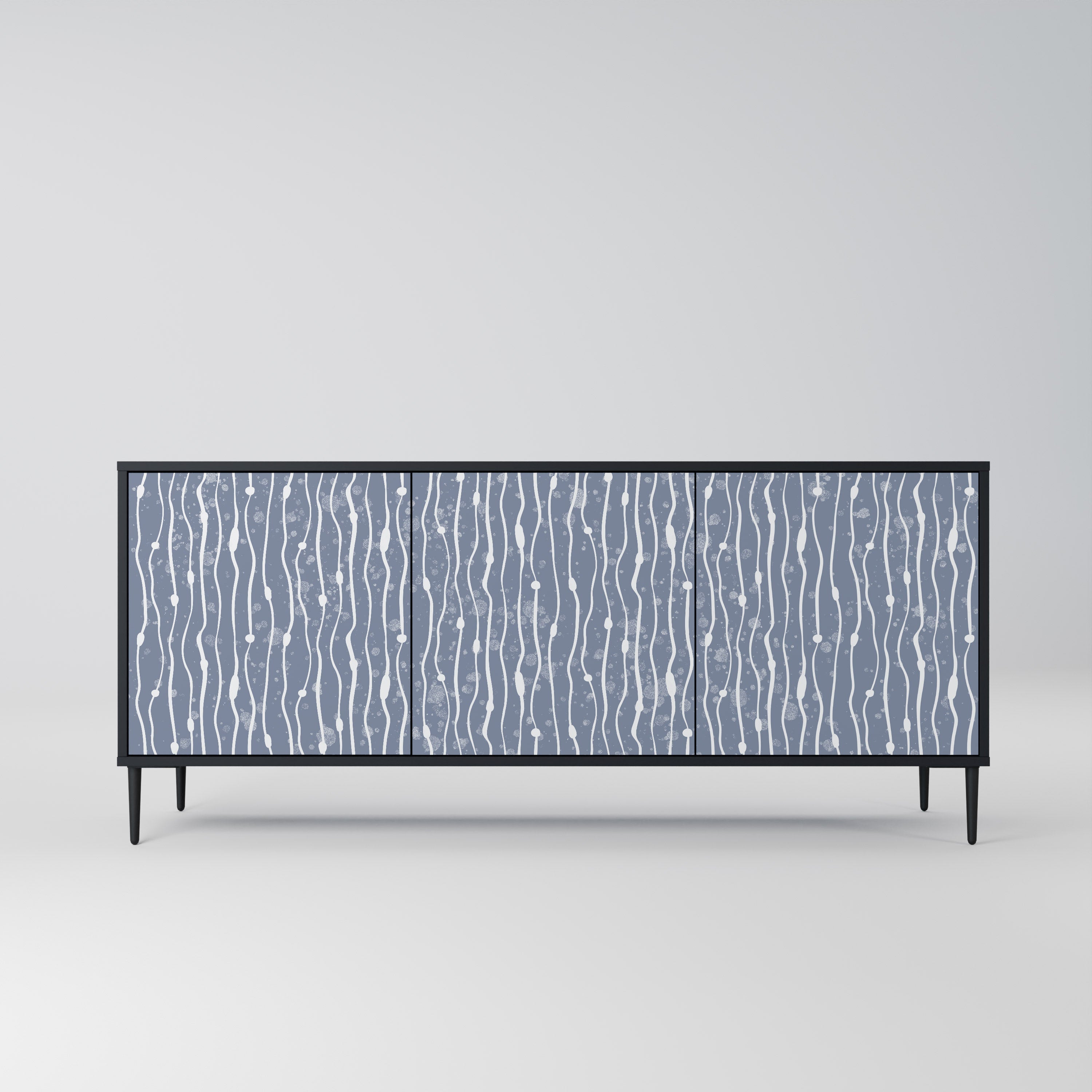 GRAPHITE RAIN 3-Door Sideboard in Black Finish