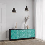 TURQUOISE RAIN 3-Door Sideboard in Black Finish