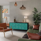 TURQUOISE RAIN 3-Door Sideboard in Black Finish