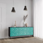 TURQUOISE RAIN 3-Door Sideboard in Black Finish