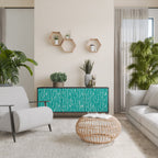 TURQUOISE RAIN 3-Door Sideboard in Black Finish