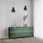 POLYGONS 3-Door Sideboard in Black Finish
