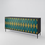 POLYGONS 3-Door Sideboard in Black Finish