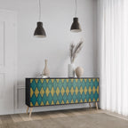 POLYGONS 3-Door Sideboard in Black Finish