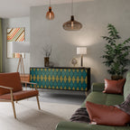 POLYGONS 3-Door Sideboard in Black Finish