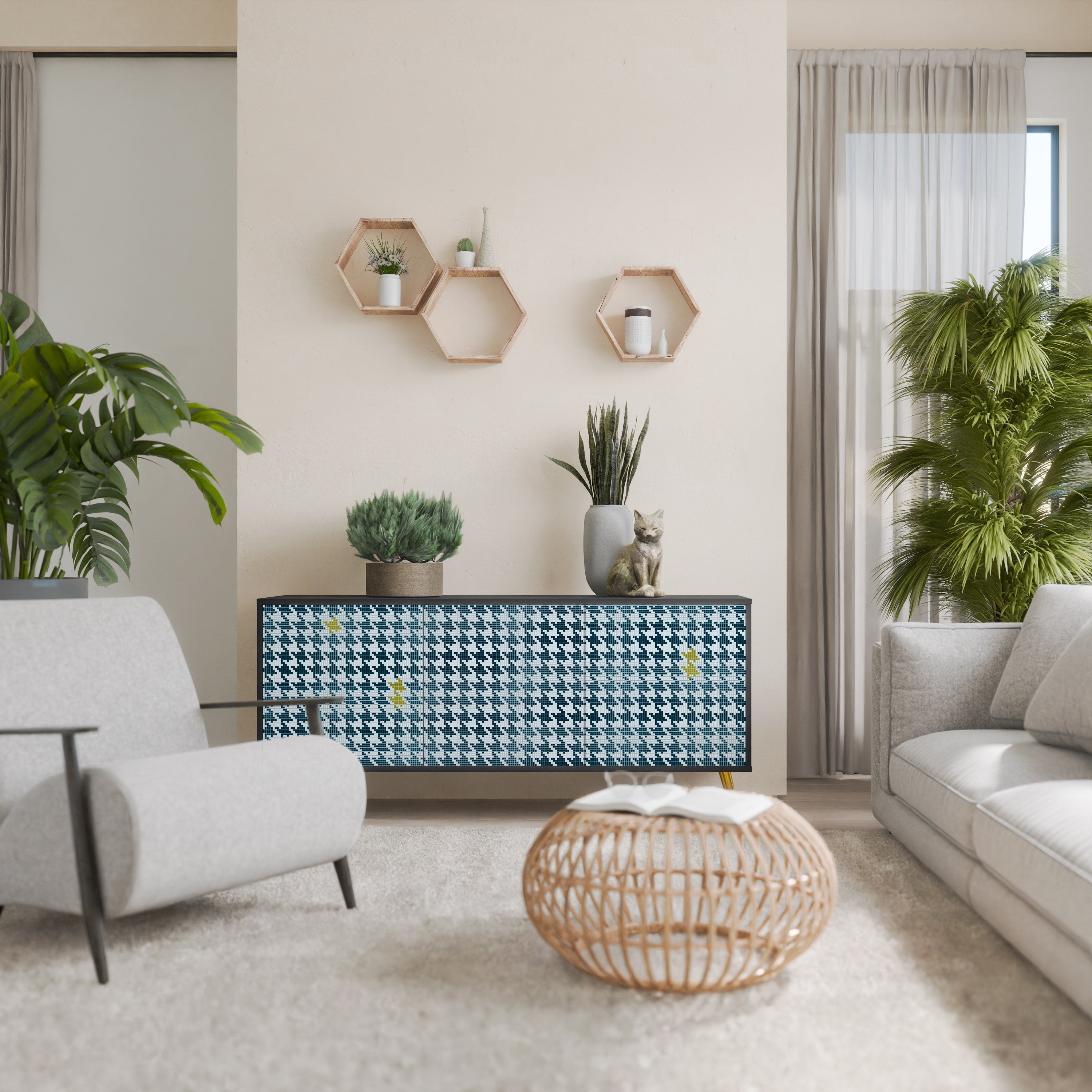 OUT OF CONTEXT 3-Door Sideboard in Black Finish