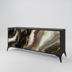 GOLD DUST 3-Door Sideboard in Black Finish