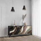 GOLD DUST 3-Door Sideboard in Black Finish