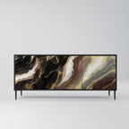 GOLD DUST 3-Door Sideboard in Black Finish