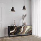 GOLD DUST 3-Door Sideboard in Black Finish