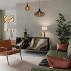 GOLD DUST 3-Door Sideboard in Black Finish