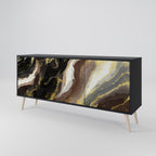 GOLD DUST 3-Door Sideboard in Black Finish