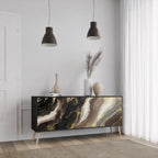 GOLD DUST 3-Door Sideboard in Black Finish