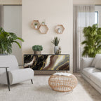 GOLD DUST 3-Door Sideboard in Black Finish