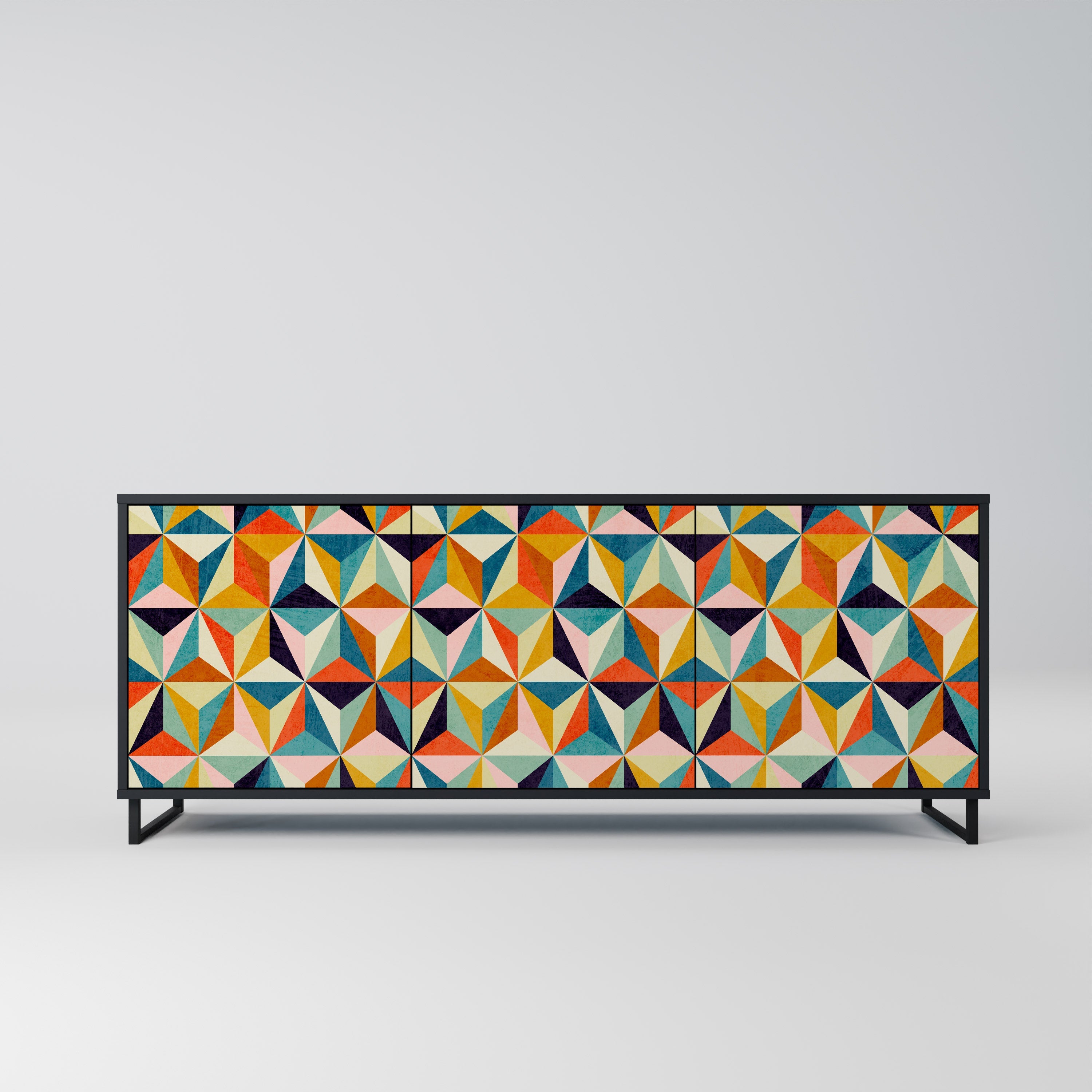 TESSELATE TREASURES 3-Door Sideboard in Black Finish