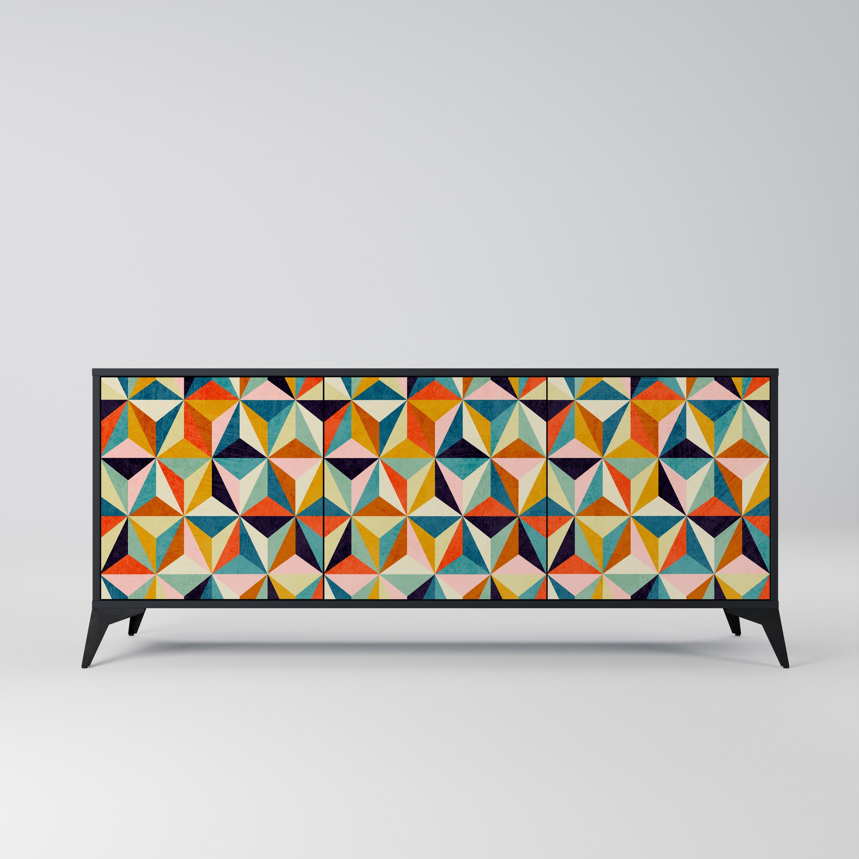 TESSELATE TREASURES 3-Door Sideboard in Black Finish