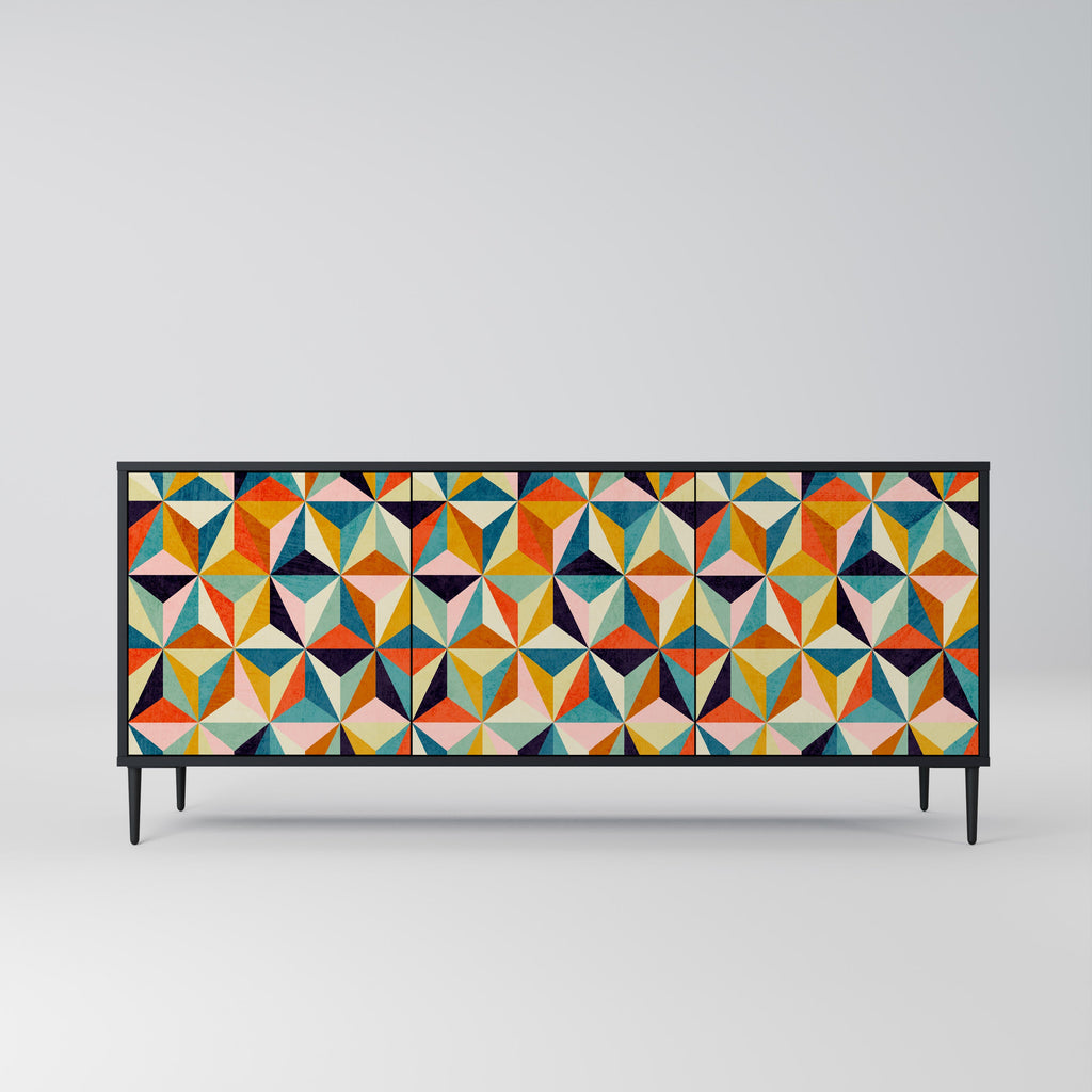 TESSELATE TREASURES 3-Door Sideboard in Black Finish