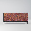 PAINTED SQUARES 3-Door Sideboard in Black Finish