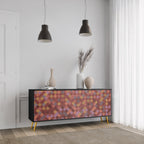 PAINTED SQUARES 3-Door Sideboard in Black Finish