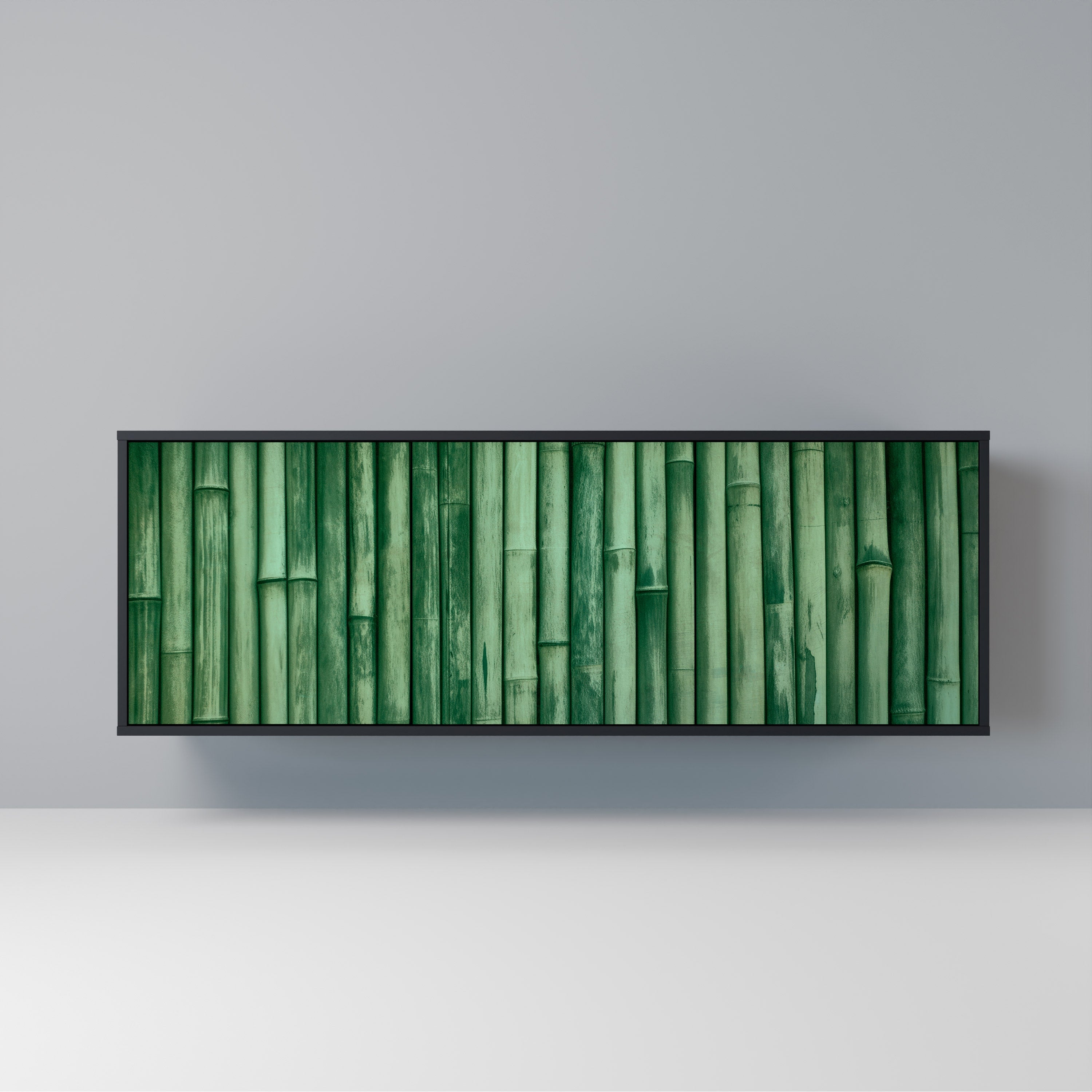 NATURAL GREEN 3-Door Sideboard in Black Finish