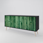 NATURAL GREEN 3-Door Sideboard in Black Finish