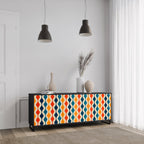COLORFUL NOSTALGIA 3-Door Sideboard in Black Finish