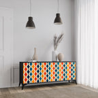 COLORFUL NOSTALGIA 3-Door Sideboard in Black Finish