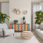 COLORFUL NOSTALGIA 3-Door Sideboard in Black Finish