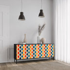 COLORFUL NOSTALGIA 3-Door Sideboard in Black Finish