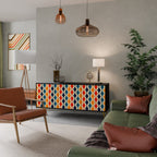 COLORFUL NOSTALGIA 3-Door Sideboard in Black Finish