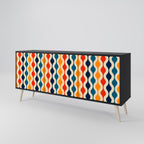 COLORFUL NOSTALGIA 3-Door Sideboard in Black Finish