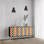 COLORFUL NOSTALGIA 3-Door Sideboard in Black Finish