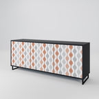 HAZY NOSTALGIA 3-Door Sideboard in Black Finish
