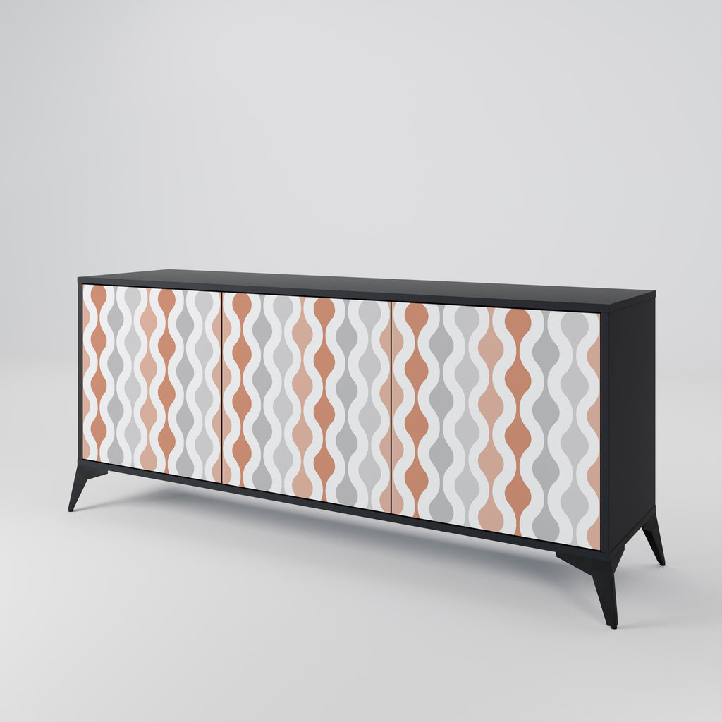 HAZY NOSTALGIA 3-Door Sideboard in Black Finish