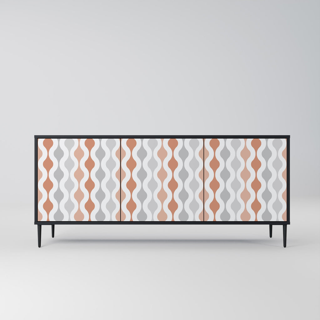 HAZY NOSTALGIA 3-Door Sideboard in Black Finish