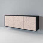 CERAMIC TEXTURE 3-Door Sideboard in Black Finish