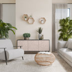 CERAMIC TEXTURE 3-Door Sideboard in Black Finish