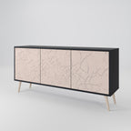 CERAMIC TEXTURE 3-Door Sideboard in Black Finish
