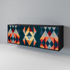 CRACKED ILLUSION 3-Door Sideboard in Black Finish