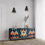 CRACKED ILLUSION 3-Door Sideboard in Black Finish