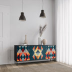 CRACKED ILLUSION 3-Door Sideboard in Black Finish