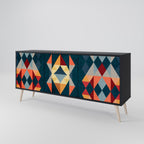 CRACKED ILLUSION 3-Door Sideboard in Black Finish