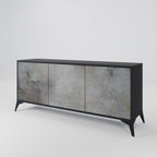 CONCRETE WALL 3-Door Sideboard in Black Finish